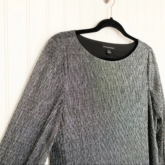 Banana Republic Metallic Ruched Long Sleeve Top - Picture 2 of 5